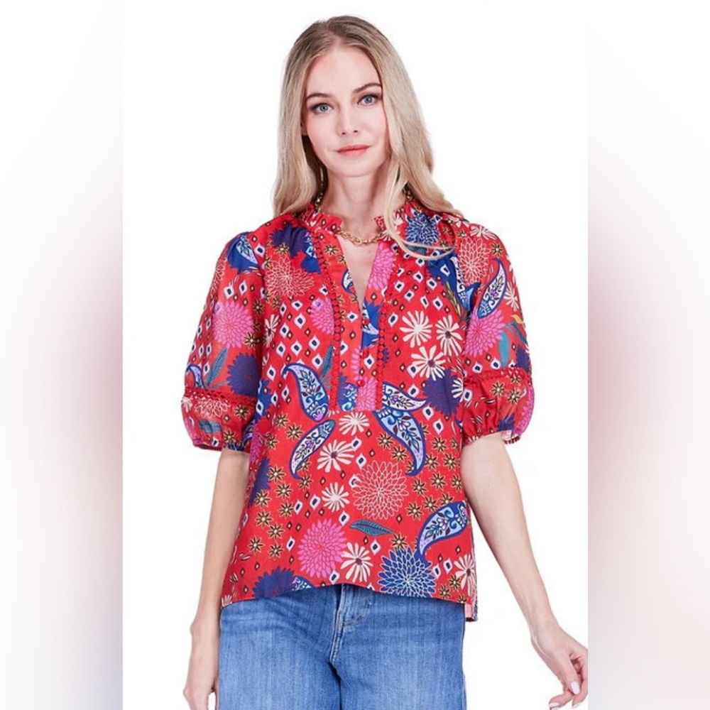 Joy Joy Top in Fireworks - Sz S